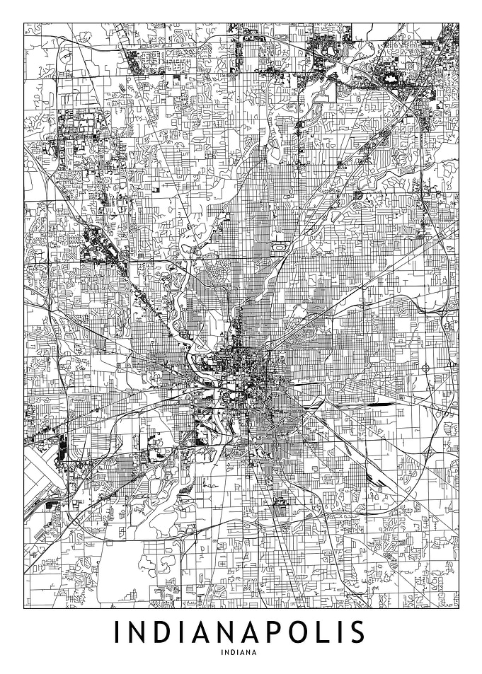 Indianapolis White Map