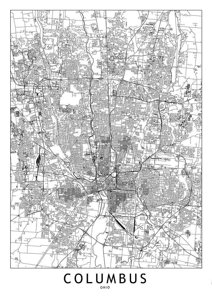 Columbus White Map