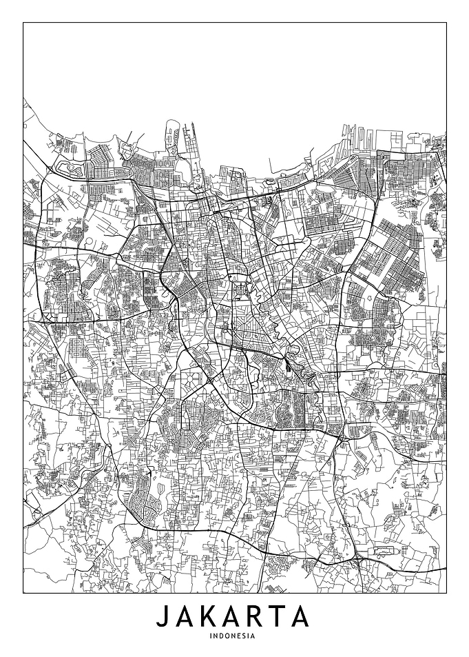 Jakarta White Map