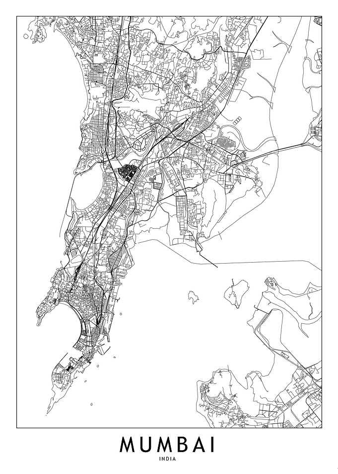 Mumbai White Map