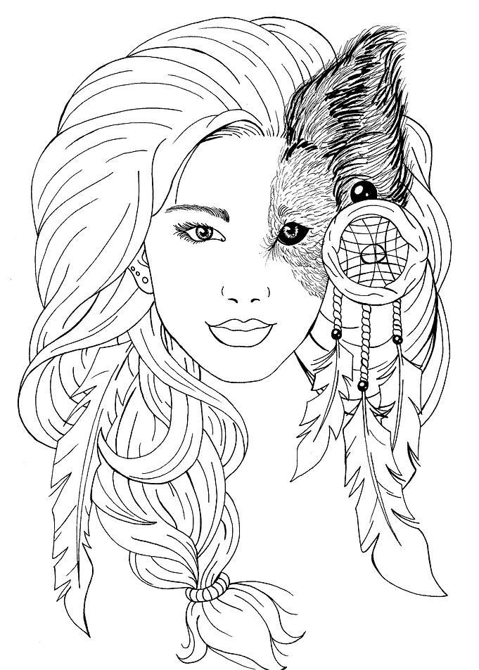 Woman Wolf Face