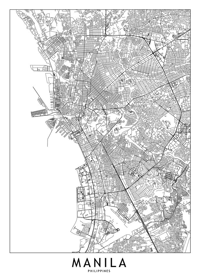 Manila White Map