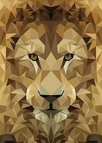 lion face poly