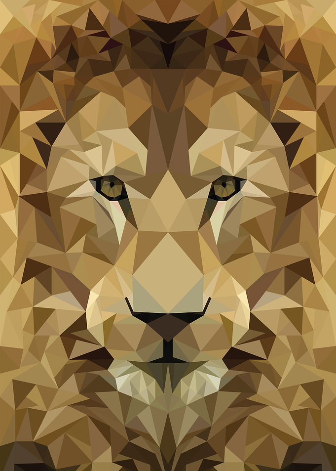 lion face poly