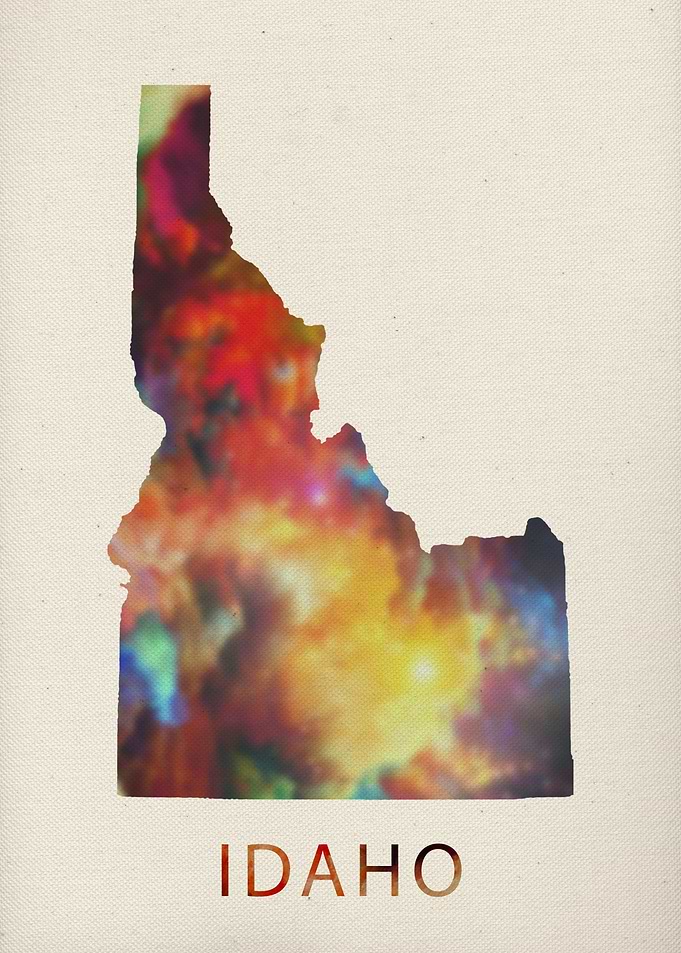 Idaho Watercolor Map