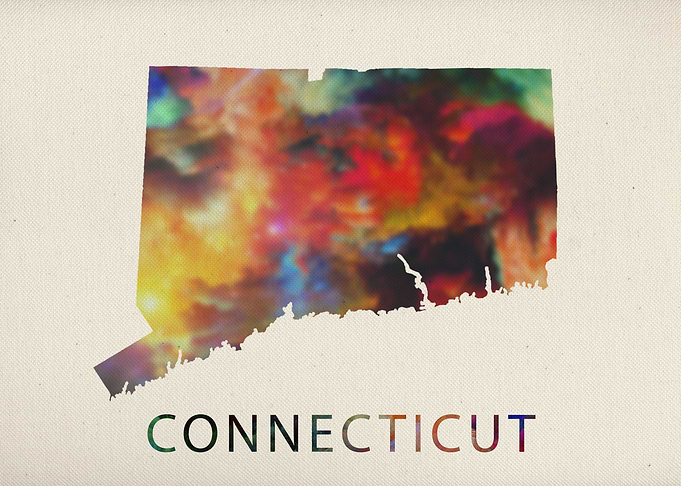 Connecticut Watercolor Map
