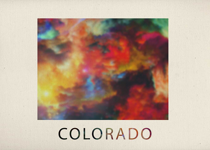 Colorado Watercolor Map