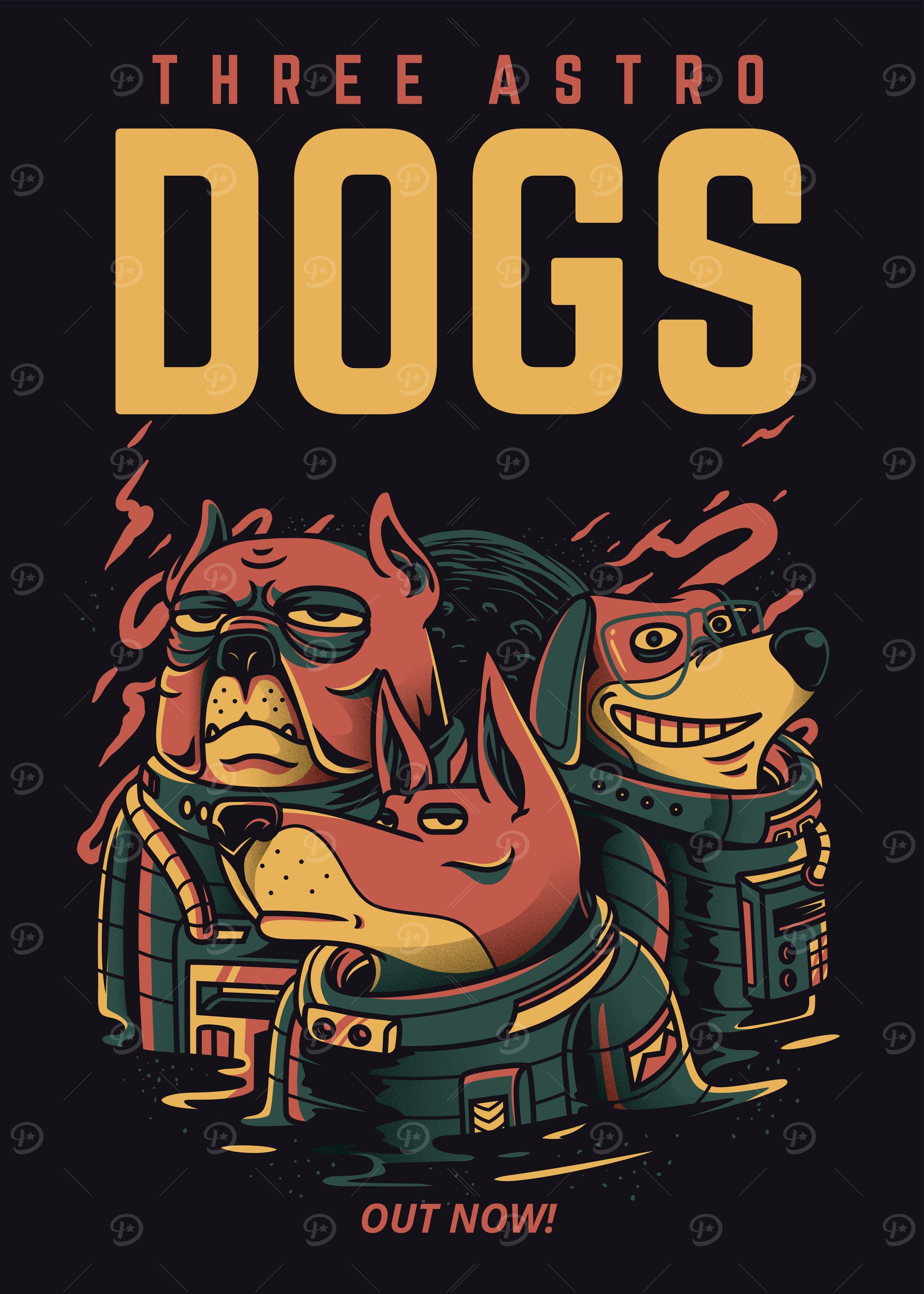Thee astro dogs