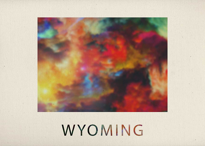 Wyoming Watercolor Map