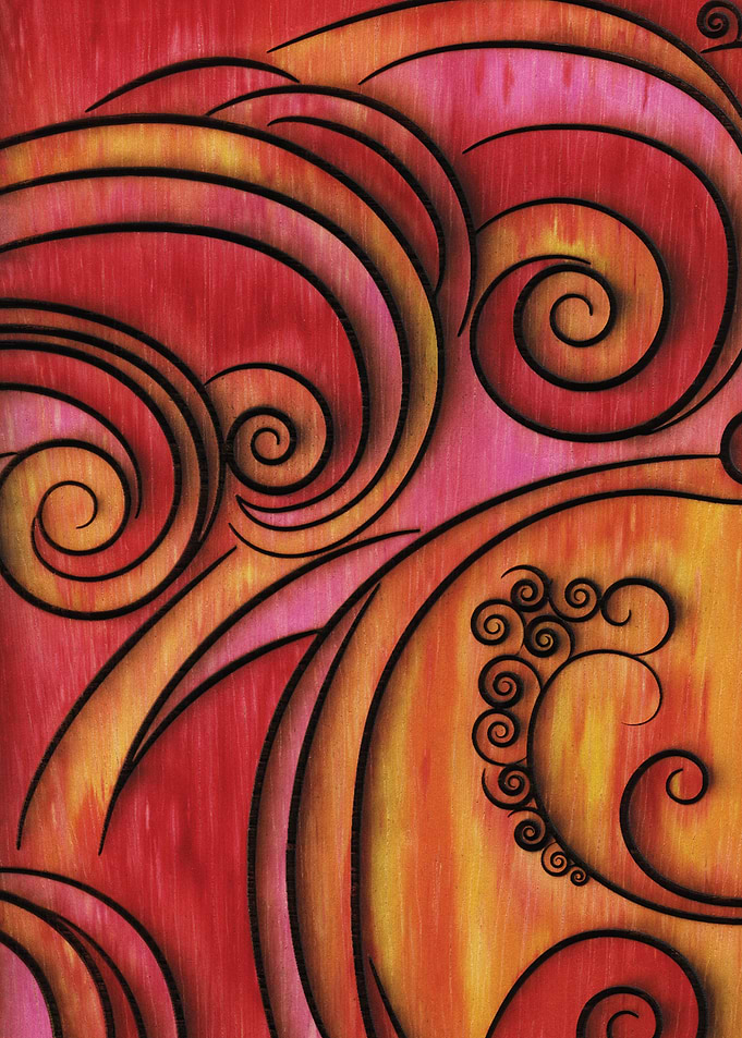 Red Yellow Pink Waves