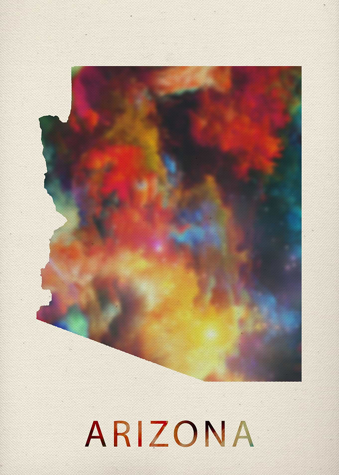 Arizona Watercolor Map