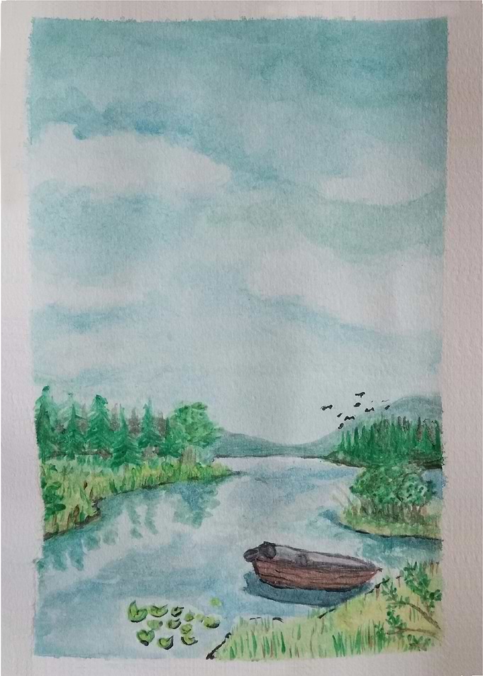 alone boat at lake