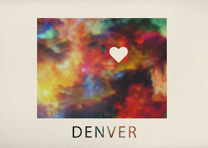Denver Watercolor Map