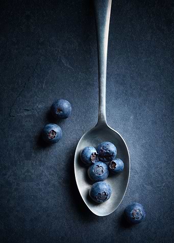 Blueberries on spoon Still