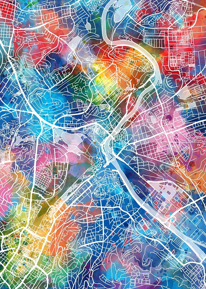 stuttgart city map color