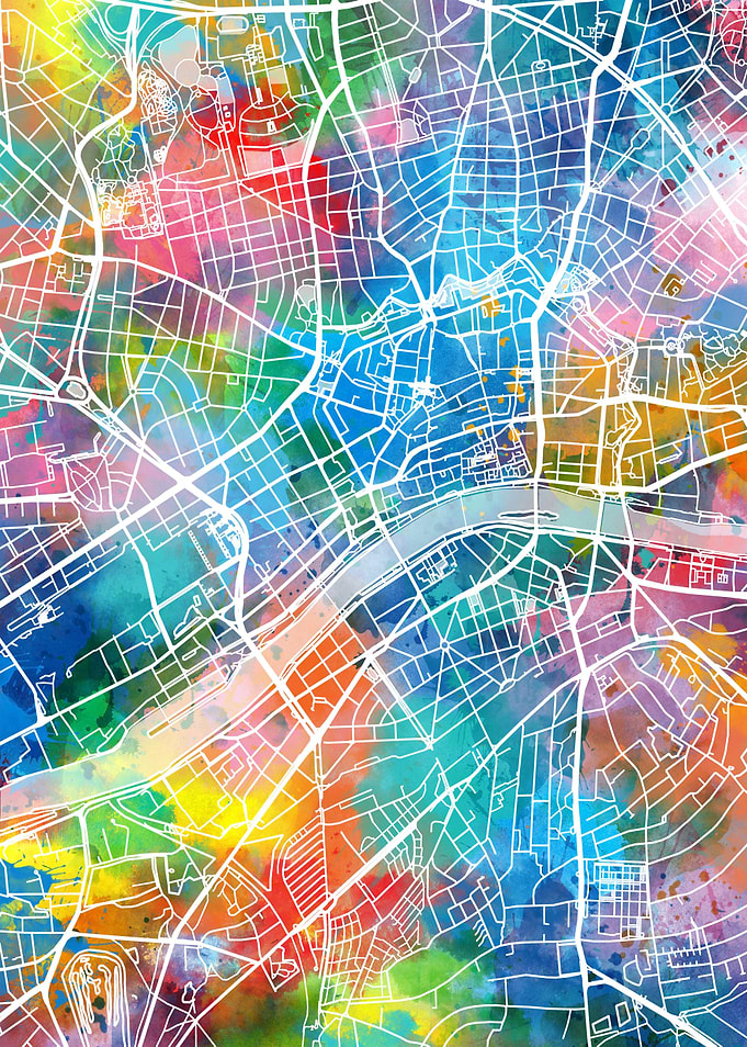 frankfurt city map color