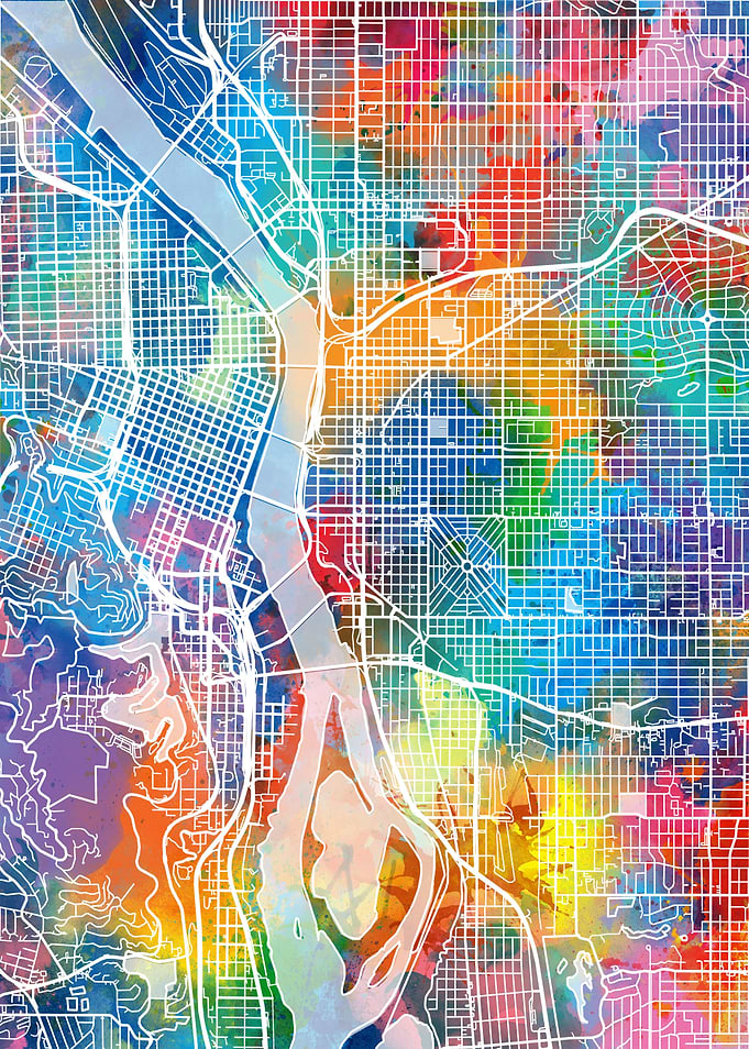 portland city map color