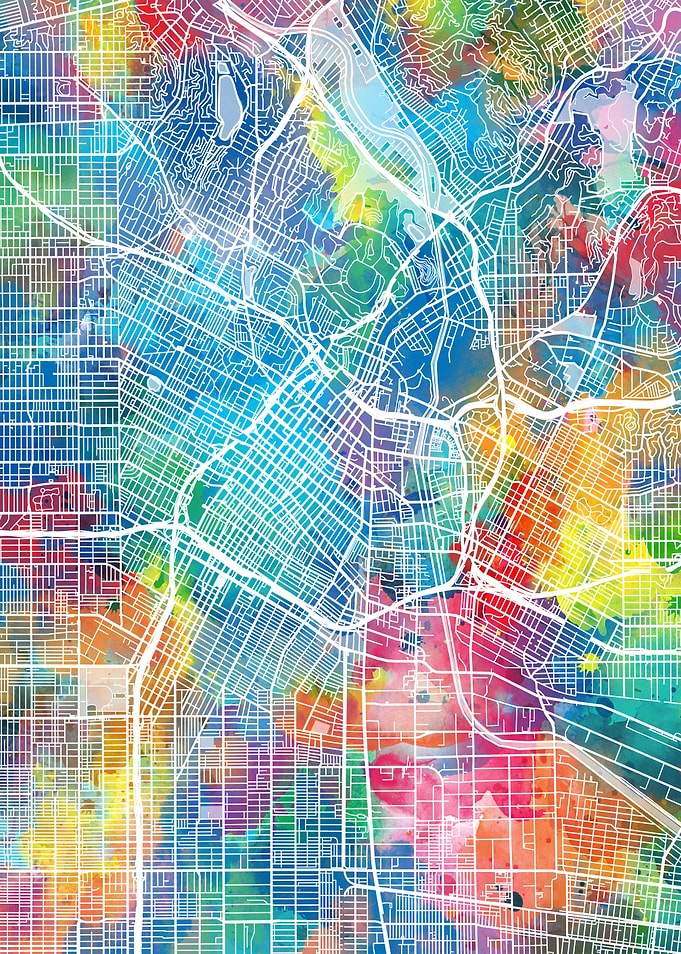 los angeles city map color