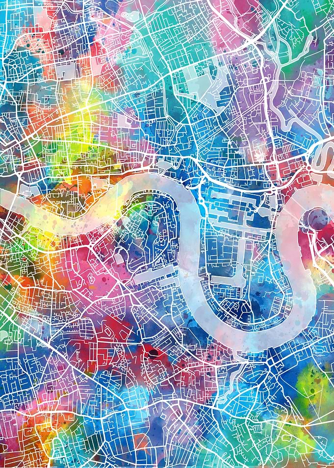 london city map color