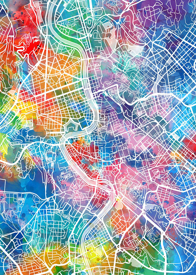 rome city map color