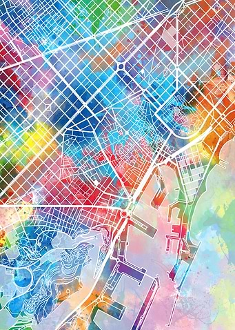 barcelona city map color
