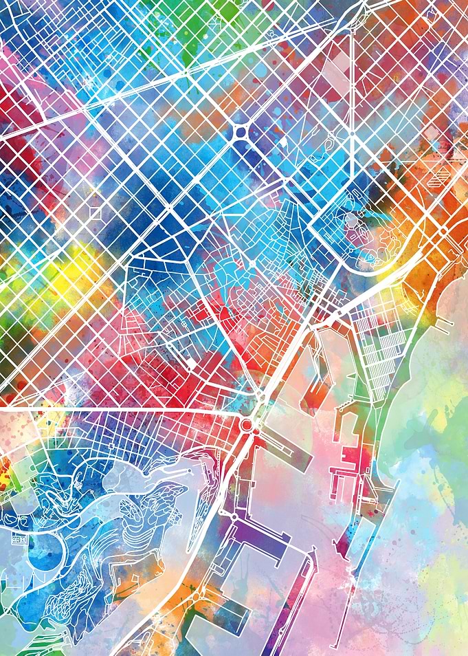 barcelona city map color