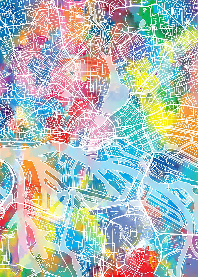 hamburg city map color