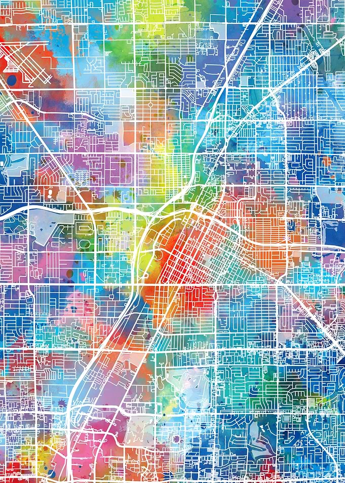 las vegas city map color