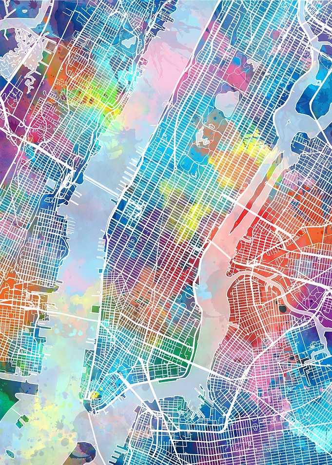 new york city map color