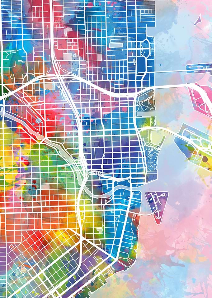 miami city map color