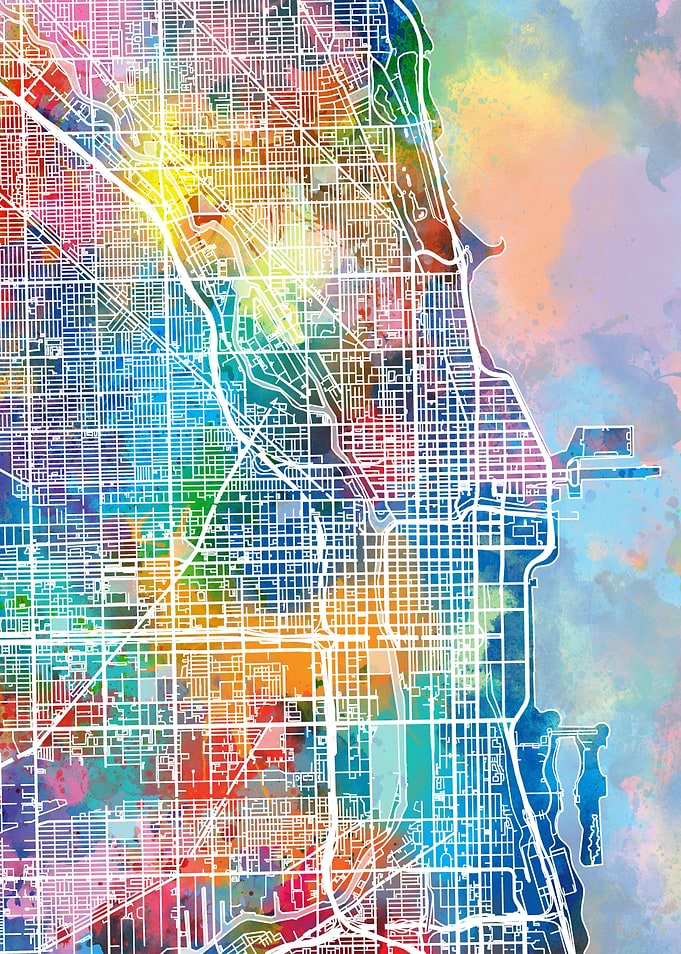 chicago city map color