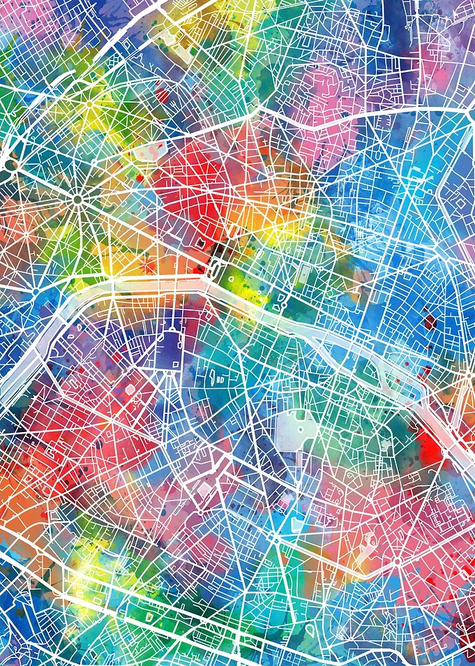 paris city map color