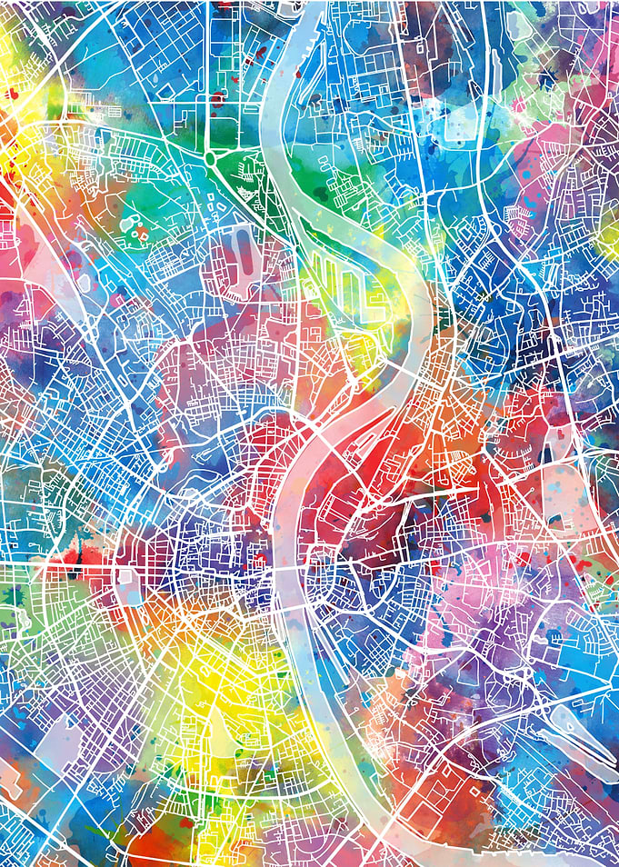 cologne city map color