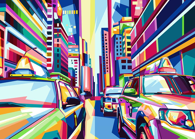 City in Style WPAP Pop Art