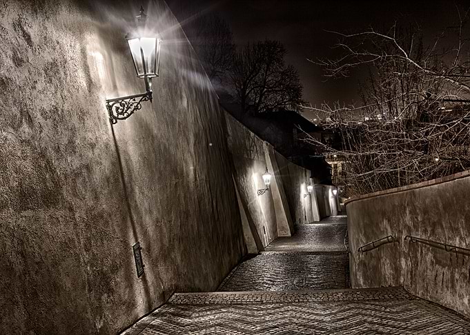 Old Stairs of Prague Castl