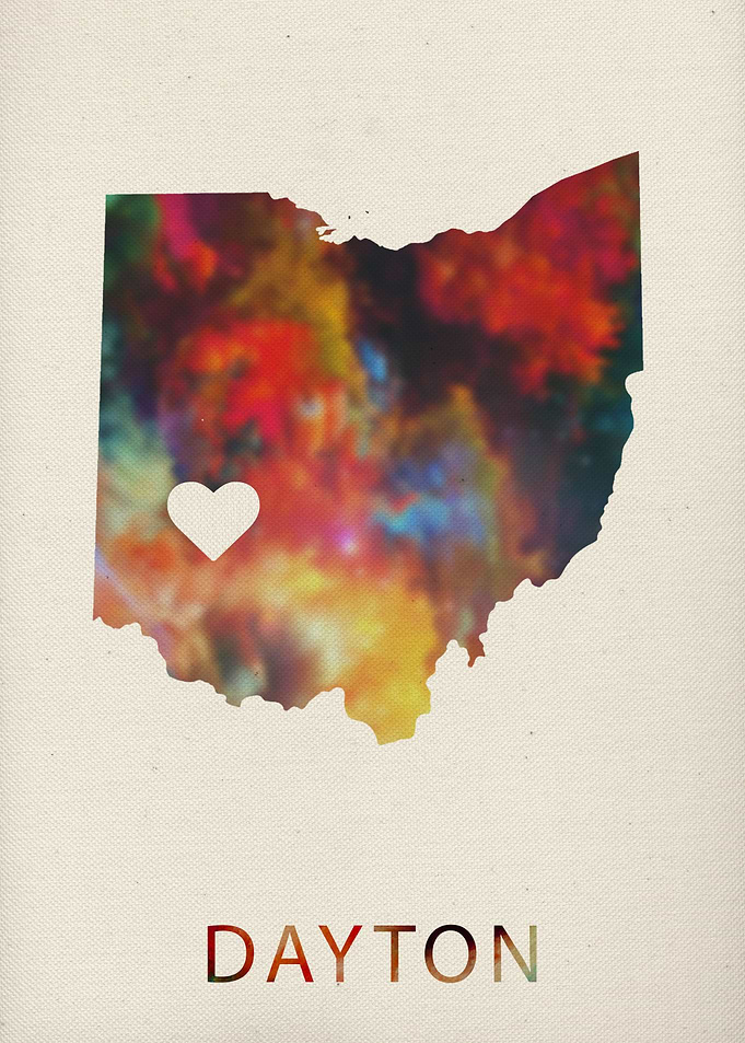 Dayton Watercolor Map