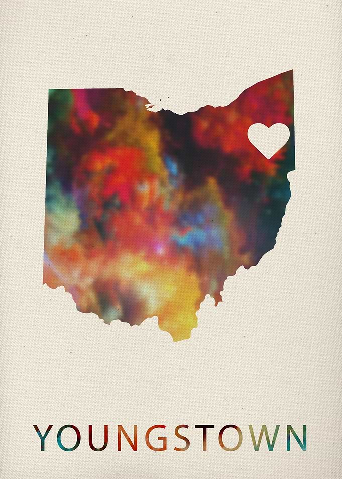 Youngstown Watercolor Map