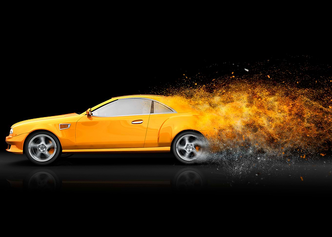 Yellow sport coupe