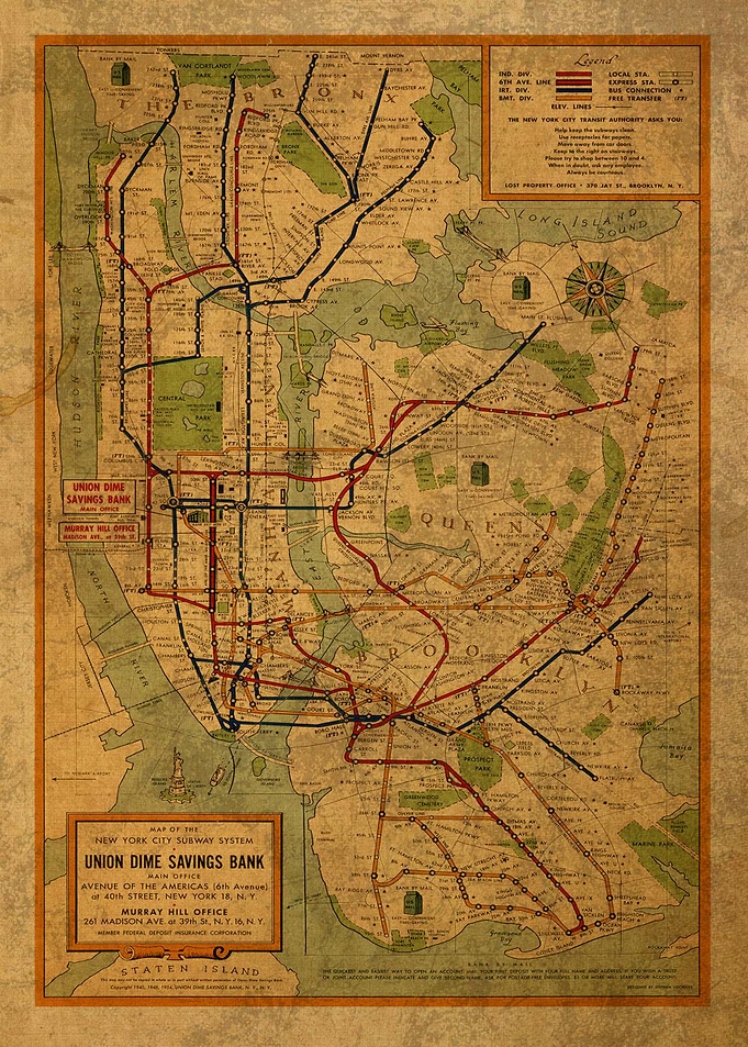 NYC Subway Map 1954