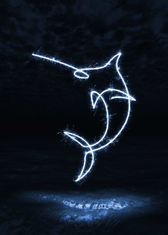 sparkling blue marlin