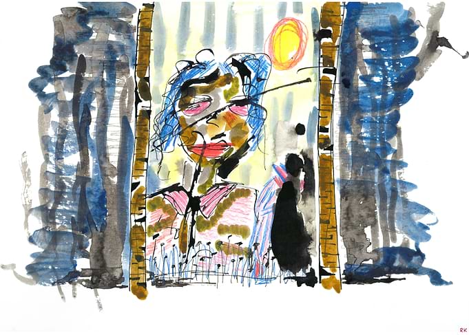a colourful piece