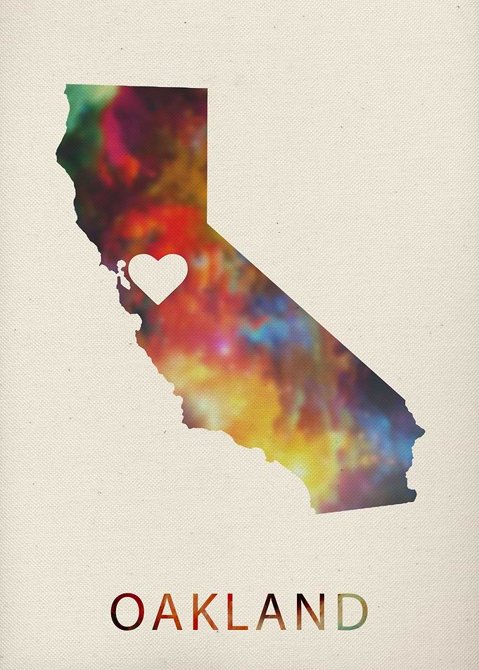 Oakland Watercolor Map