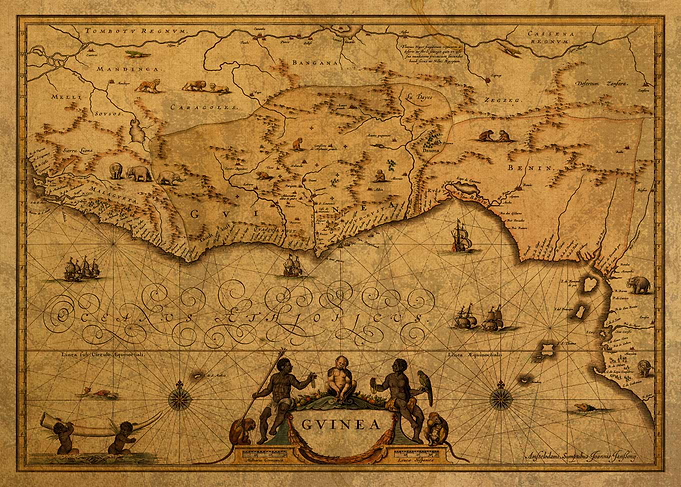 Vintage Map of Guinea 1640