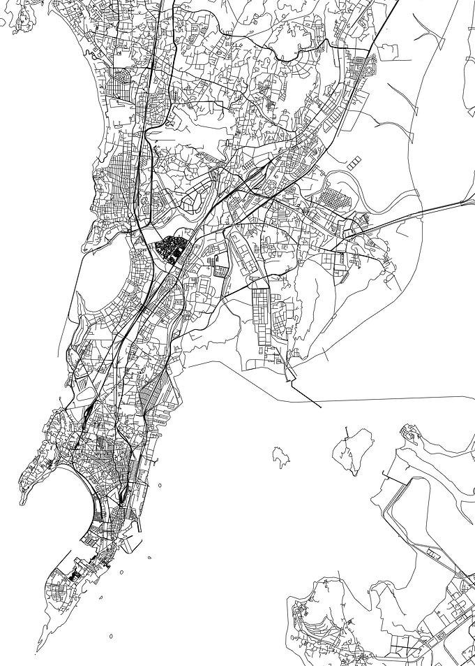 Mumbai White Map