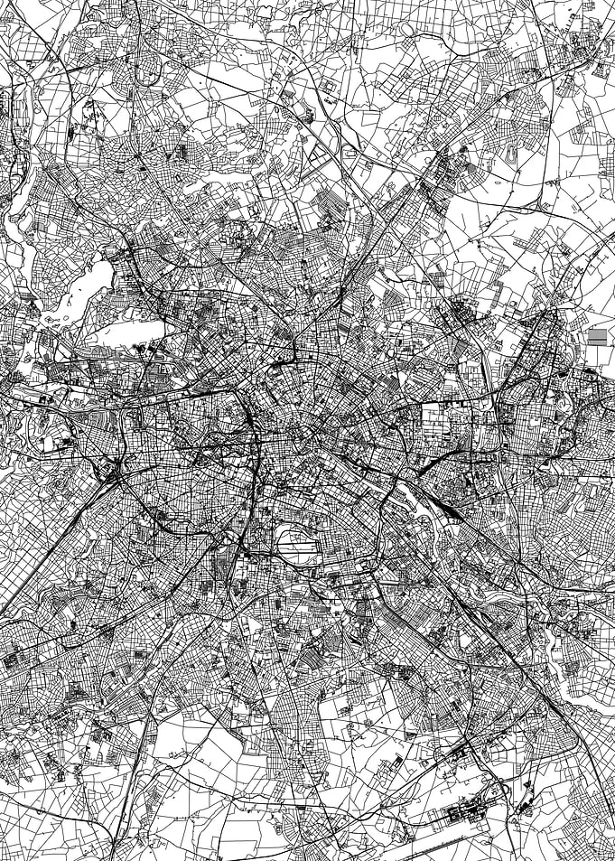 Berlin White Map