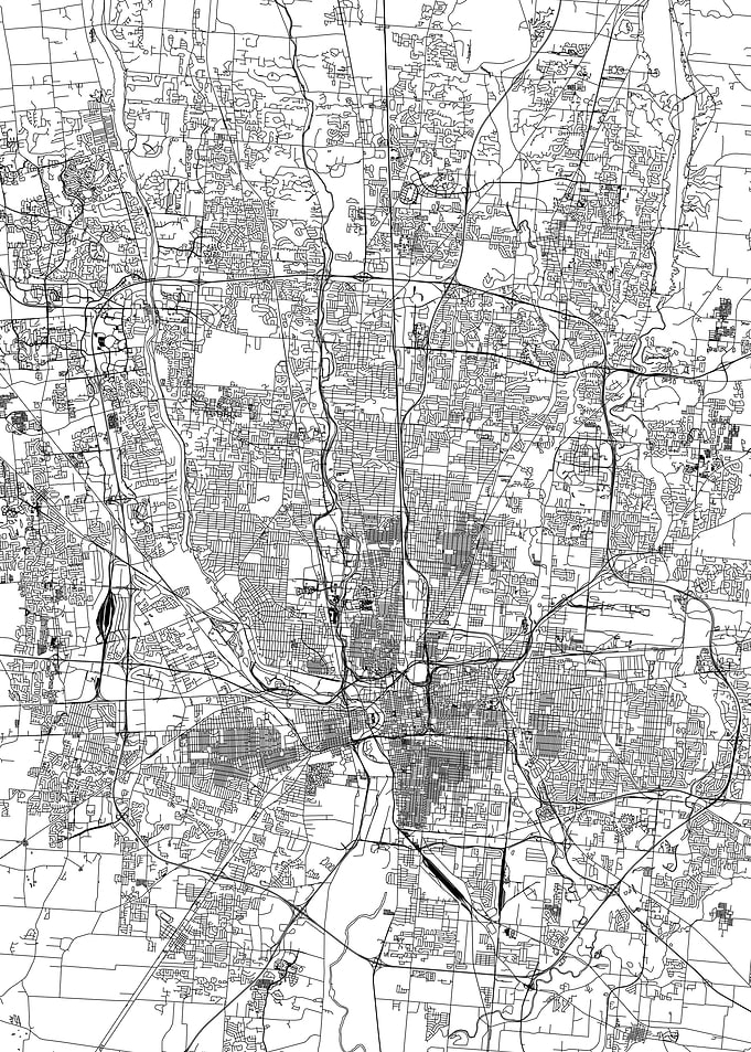 Columbus White Map