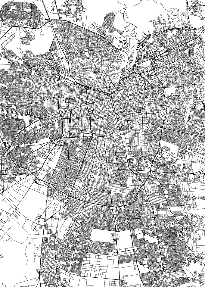 Santiago White Map