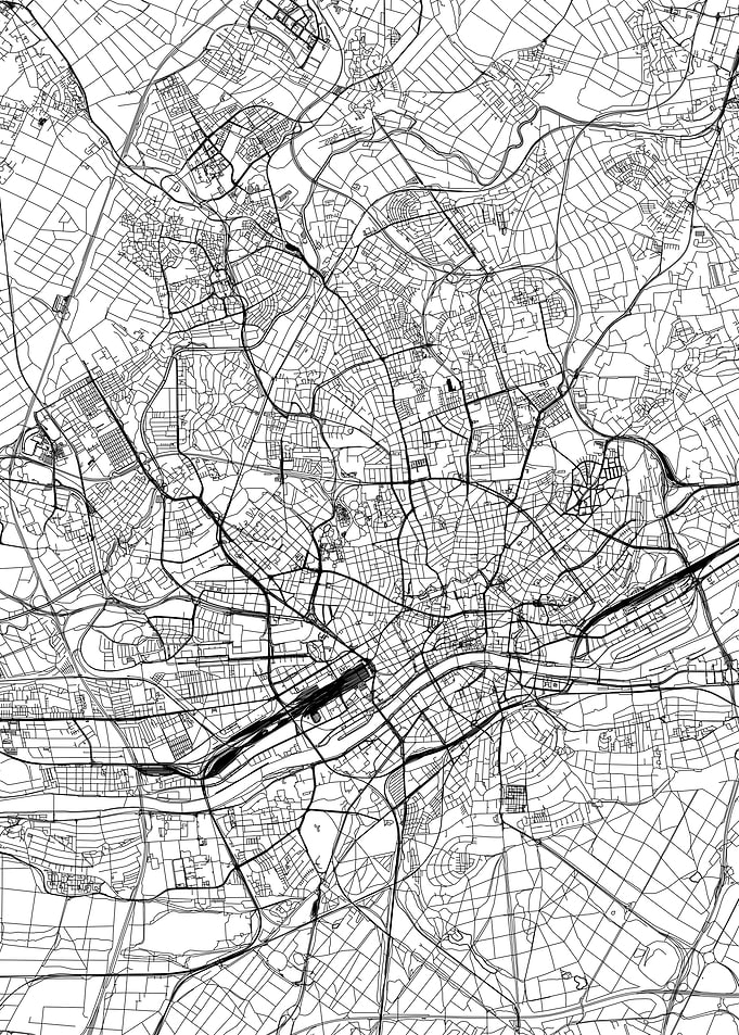 Frankfurt White Map