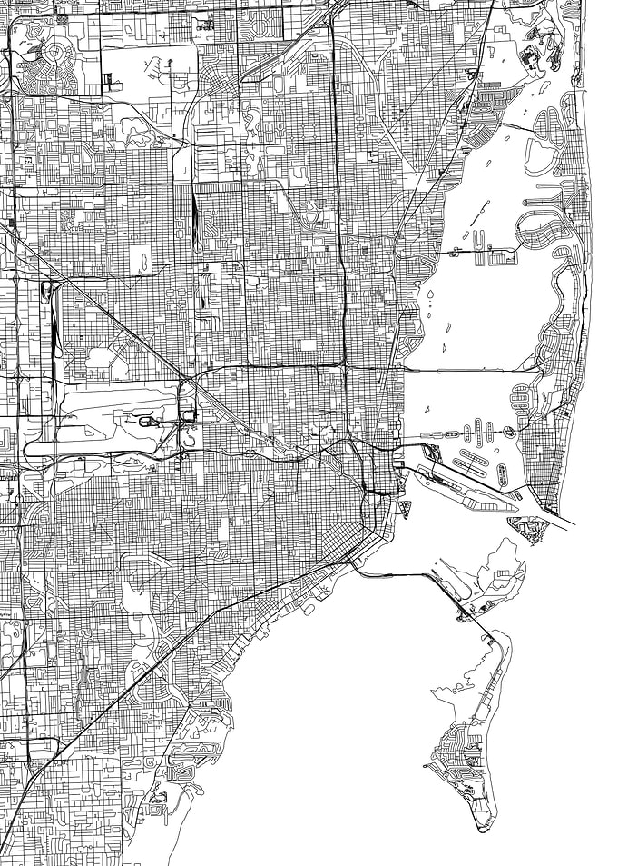 Miami White Map