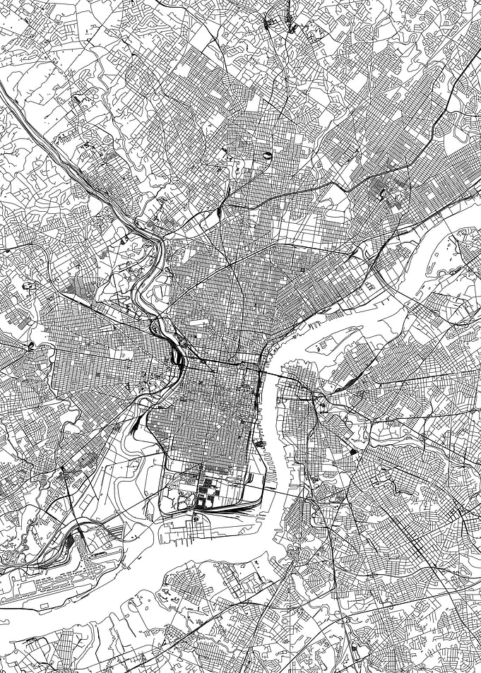 Philadelphia White Map